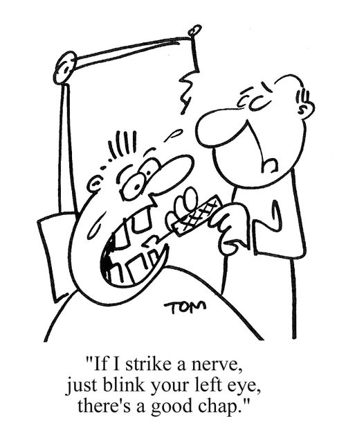 'If I strike a nerve, just blink your left eye, there's a good chap.'