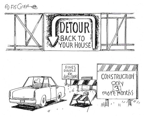 Detour to your house.
