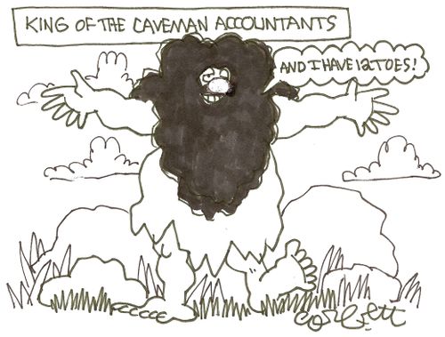 King of the caveman accountants: 'And I have 12 toes!'