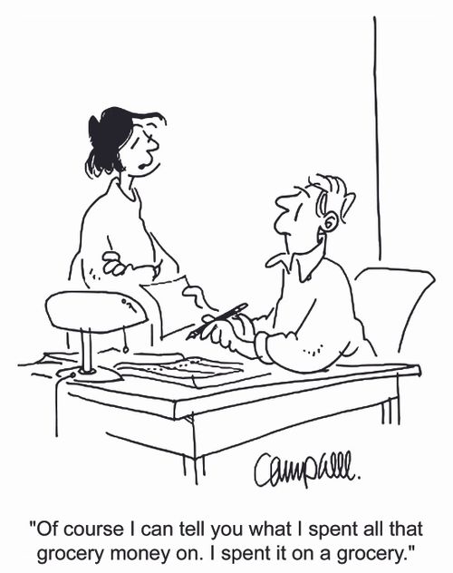 'Of course I can tell you what I spent all that grocery money on. I spent it on a grocery.'