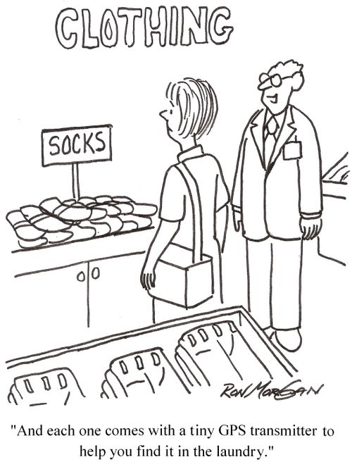 'And each one comes with a tiny GPS transmitter to help you find it in the laundry.'