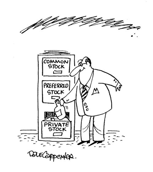 Common stock, Preferred stock, Private stock.