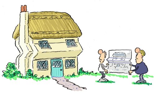 Builders build a property that has a crease in it like the design plan.