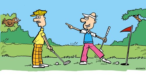 Cheating golfer.