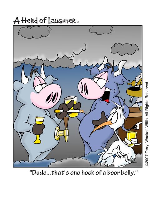 'Dude...that's one heck of a beer belly.'