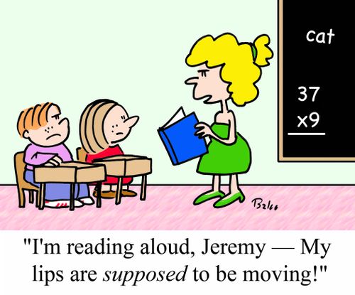 'I'm reading aloud, Jeremy - My lips are SUPPOSED to be moving!'