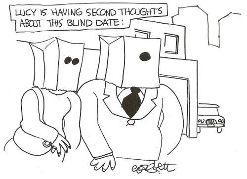 Lucy is having second thoughts about this blind date.
