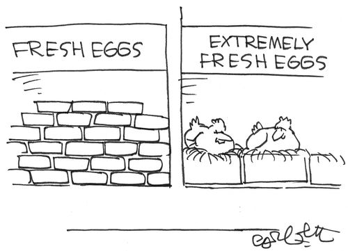 Fresh eggs...extremely fresh eggs.