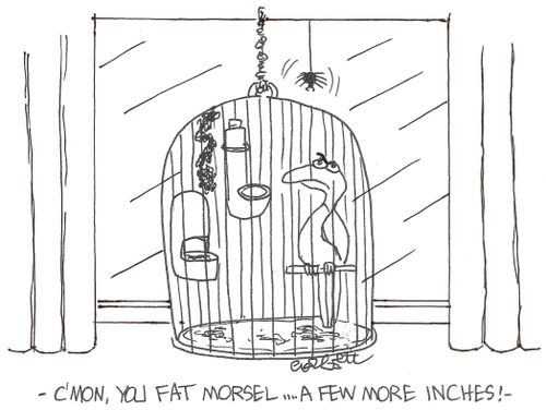 - c'mon, you fat morsel...a few more inches! -