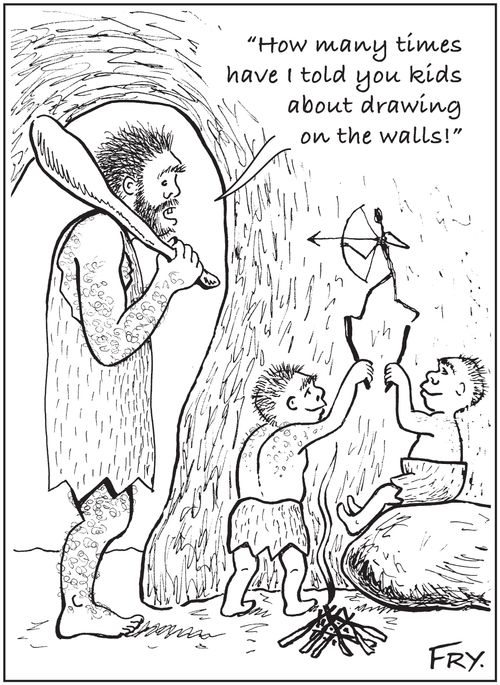 Drawing on the walls.