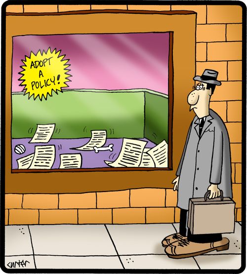 'Adopt a policy.'