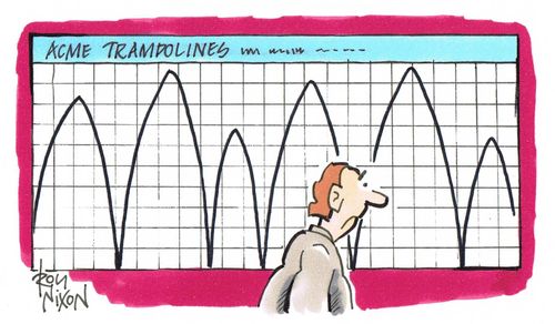 Trampoline company chart showing ups and downs.