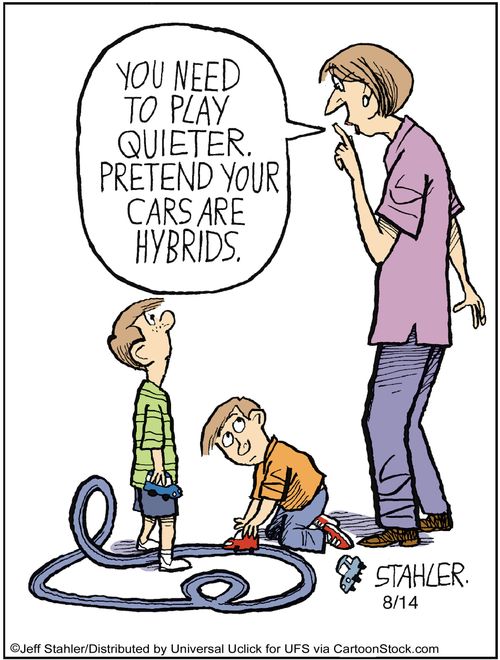 'You need to play quieter. Pretend your cars are hybirds.'