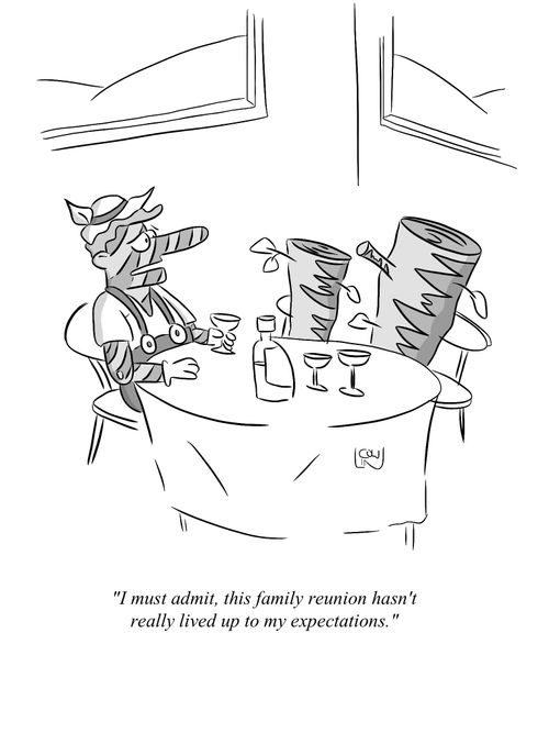 'I must admit, this family reunion hasn't really lived up to my expectations.'