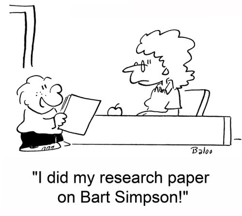 'I did my research paper on Bart Simpson!'