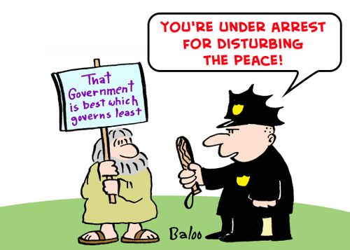 'You're under arrest for disturbing the peace.'