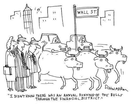 I didn't know there was an annual running of the bulls through the financial district.