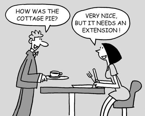 How was the cottage pie? Very nice, but it needs an extension!