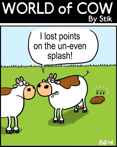 "I lost points on the un-even splash."