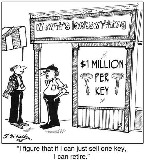 A locksmith selling keys for $1 Million a Piece says, 'I figure that if I can just sell one key, I can retire.'