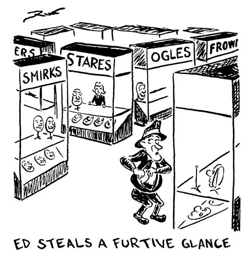 'Ed steals a furtive glance'