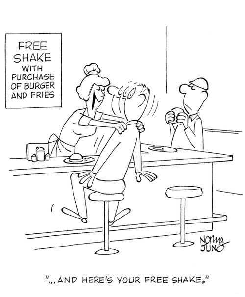 '...and here's your free shake.'