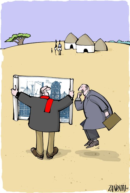Developers at small African village.