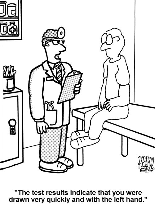 'The test results indicate that you were drawn very fast and with the left hand.'