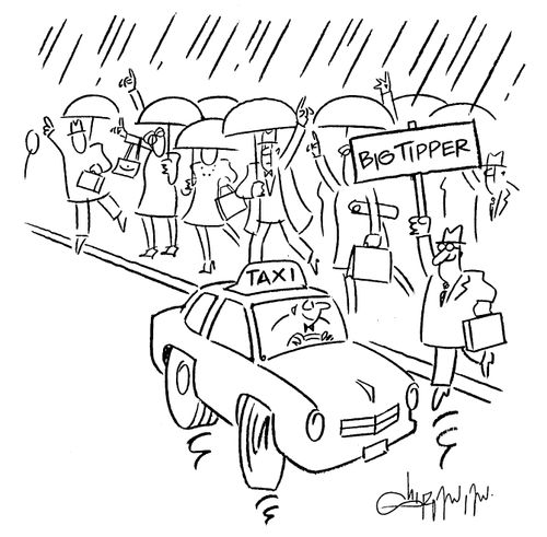 'Big tipper' gets a taxi before everybody else.