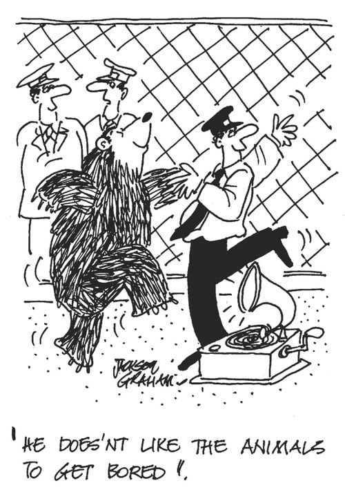 'He doesn't like the animals to get bored.'