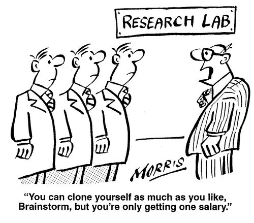 "You can clone yourself as much as you like, Brainstorm, but you're only getting one salary."