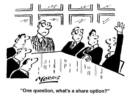 "One question, what's a share option?"