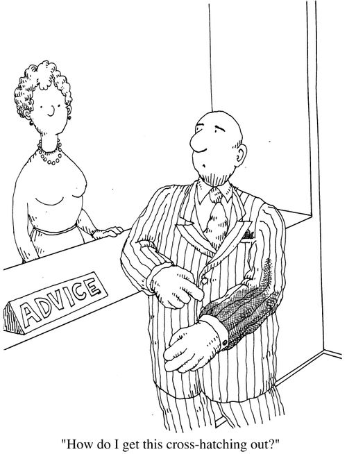 "How do I get this cross hatching out?"