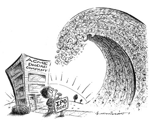 Money pouring in for a 'Acme Doodad Company's IPO.