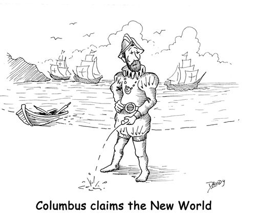 Columbus claims the New World