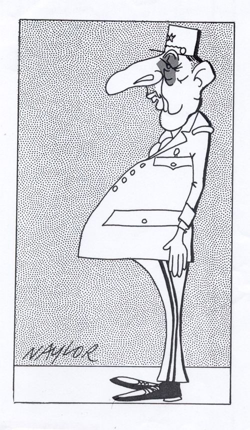 Caricature of General Charles De Gaulle.