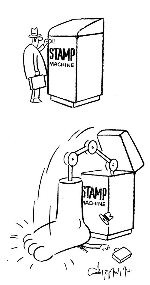 Stamp machine.
