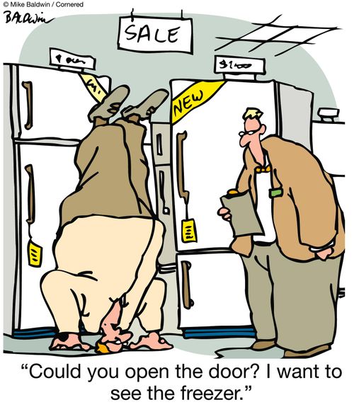 'Could you open the door?  I want to see the freezer.'