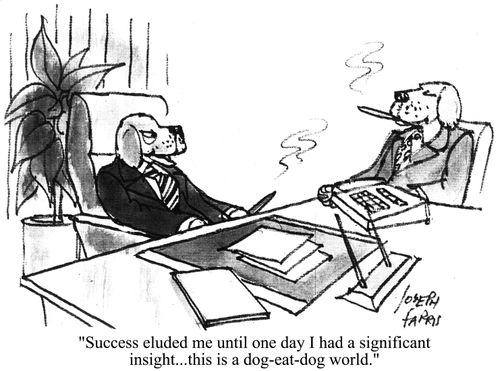 'Success eluded me until one day I had a significant insight...this is a dog-eat-dog world.'