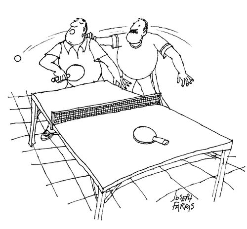 Man swallowing table tennis ball