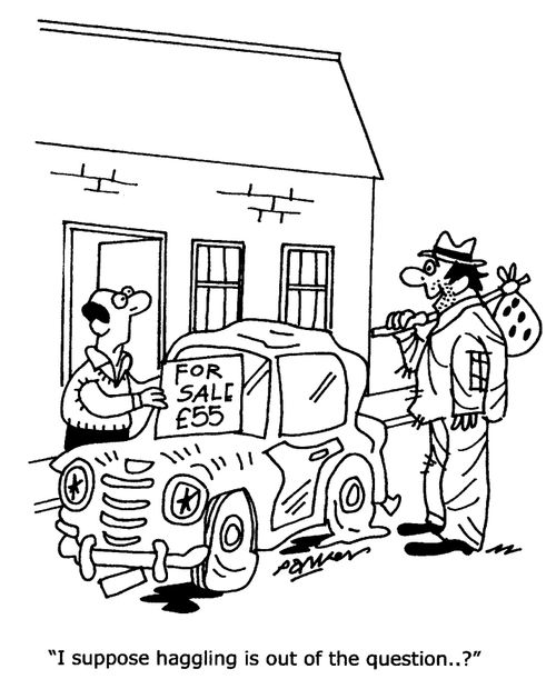 'I suppose haggling is out of the question..?'