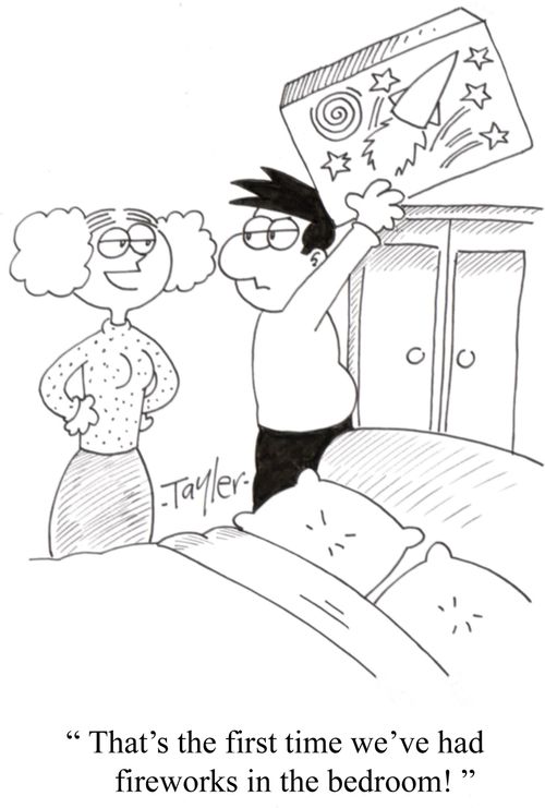 ' That's the first time we've had fireworks in the bedroom! '