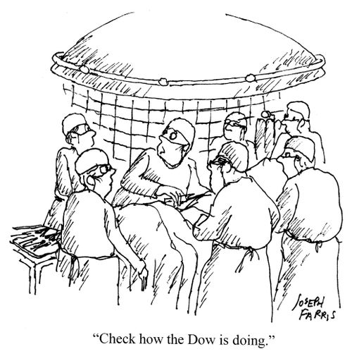 'Check how the Dow is doing.'