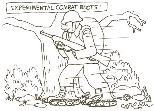 Experimental combat boots.