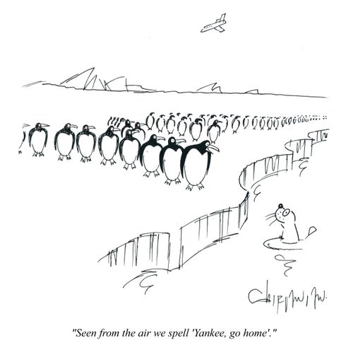 'Seen from the air we spell 'Yankee, go home'.'