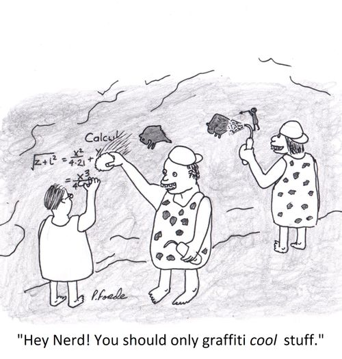 'Hey Nerd! You should only graffiti cool stuff.'