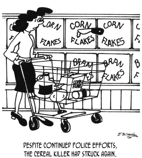 Despite continued police efforts, the cereal killer had struck again.