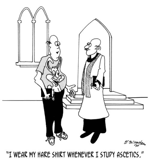 'I wear my hare shirt whenever I study ascetics.'
