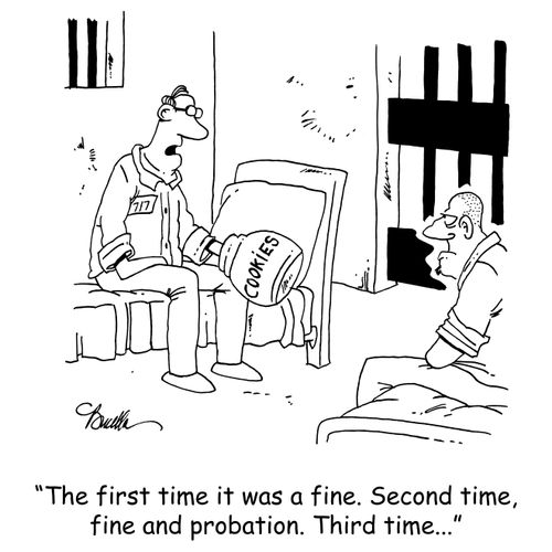 'The first time it was a fine. Second time, fine and probation. Third time...'