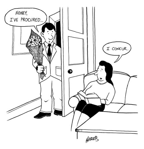 'Honey, I've procured.' 